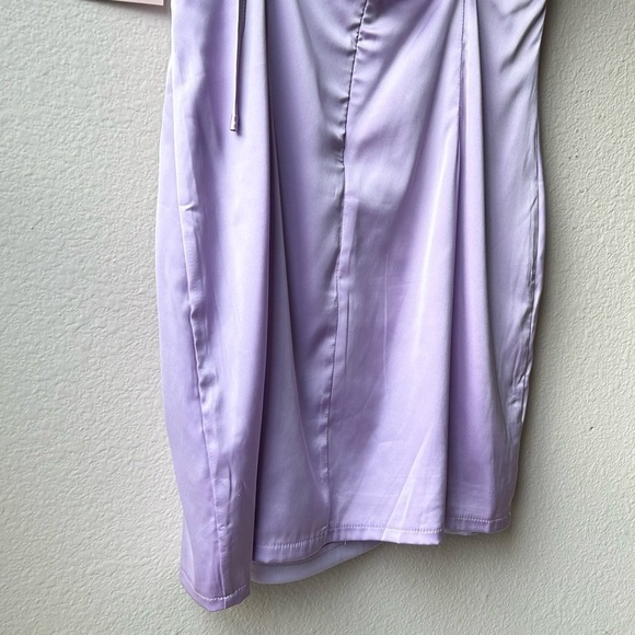NWT superdown Shelbi Tie Back Mini Dress in Lavender Purple Satin Bodycon Sz M - Picture 10 of 15